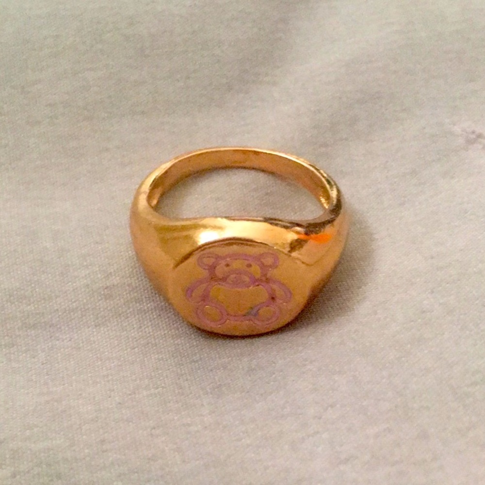 Pink and Gold Teddy bear ring